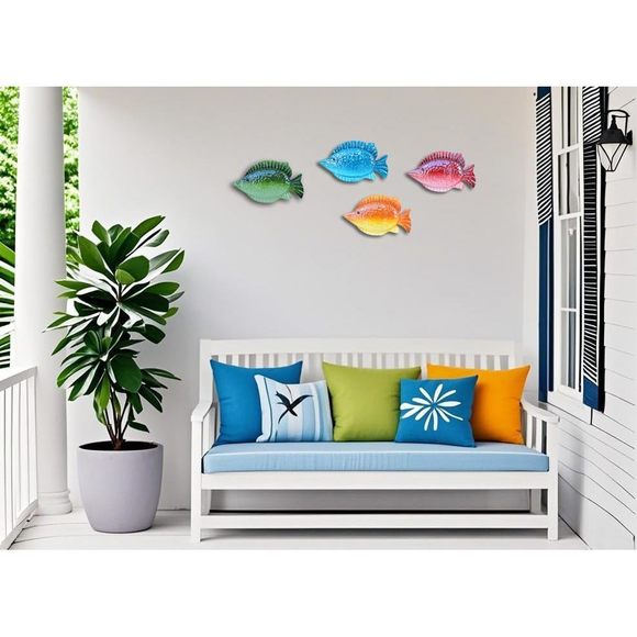 Coastal Ocean Sea Metal Fish Hanging Wall Art Decor For Living Room Bedroom😍 - Picture 3 of 6